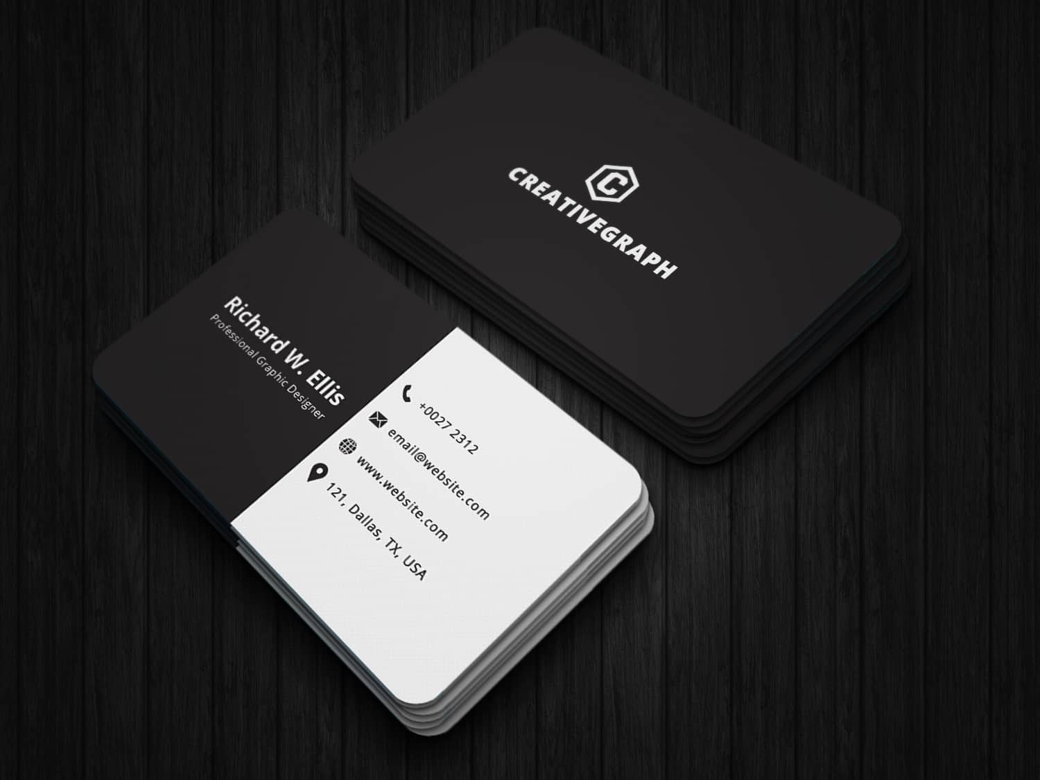 Standard Black & White Business Card