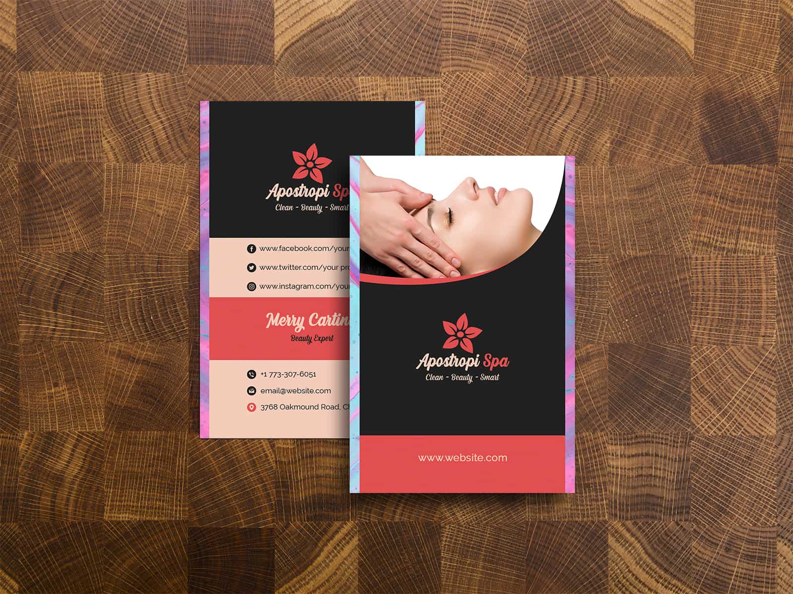 Beauty & Spa Business Cards Template
