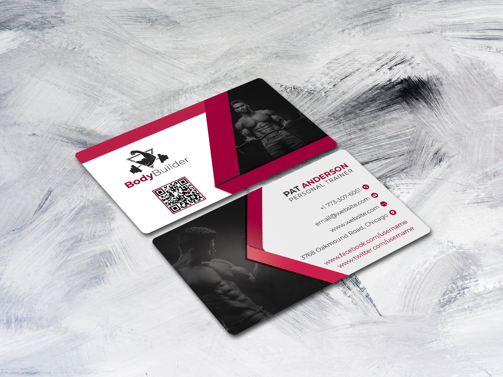 Body Builder Personal Trainer Business Card TechMix