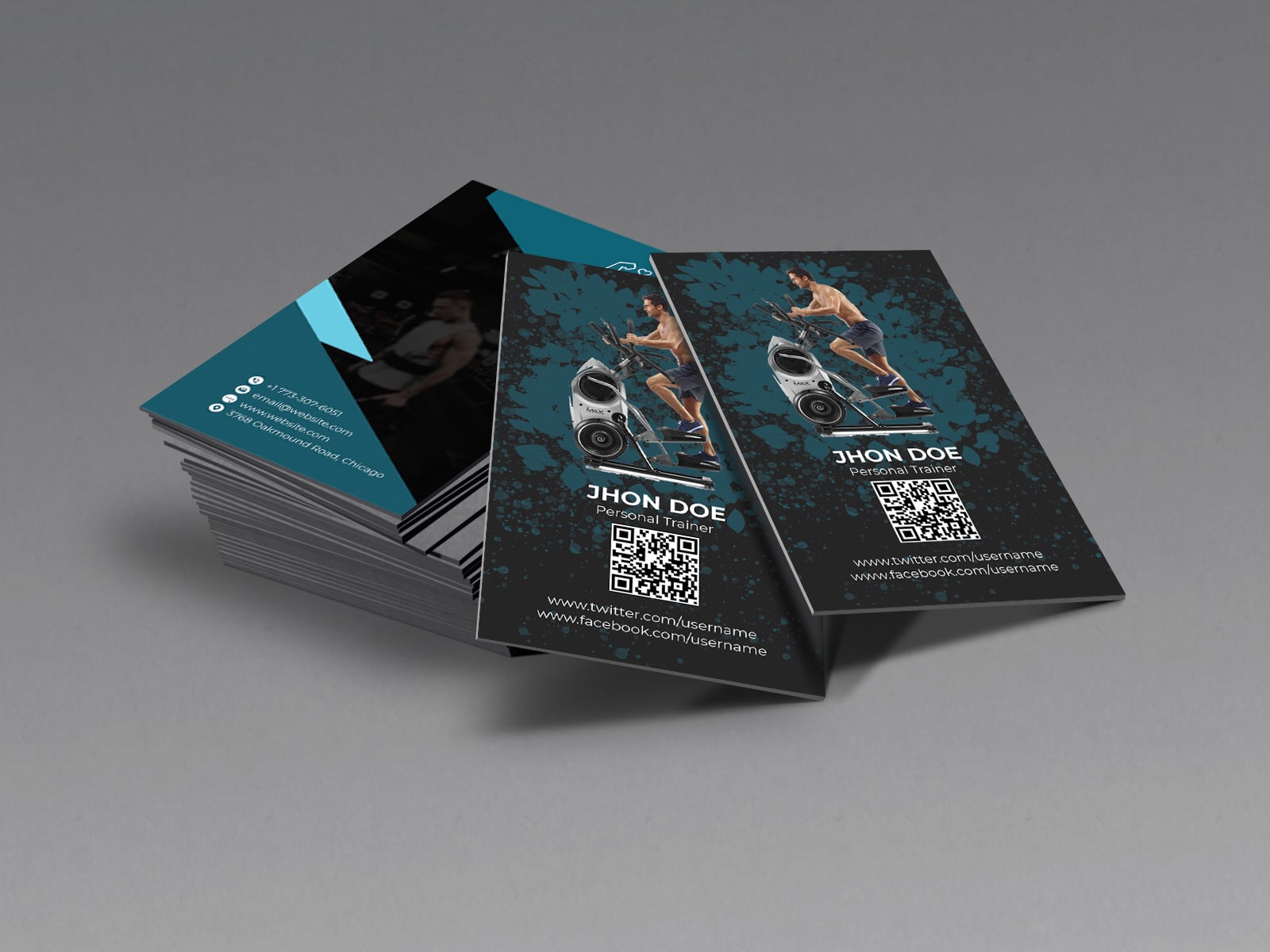 Body Fitness Gym Personal Trainer Business Card