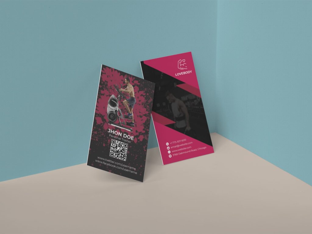 Body Fitness Gym Personal Trainer Business Card
