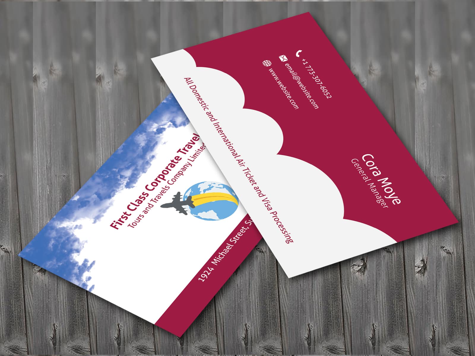 Corporate Travel Agency Business Card Template