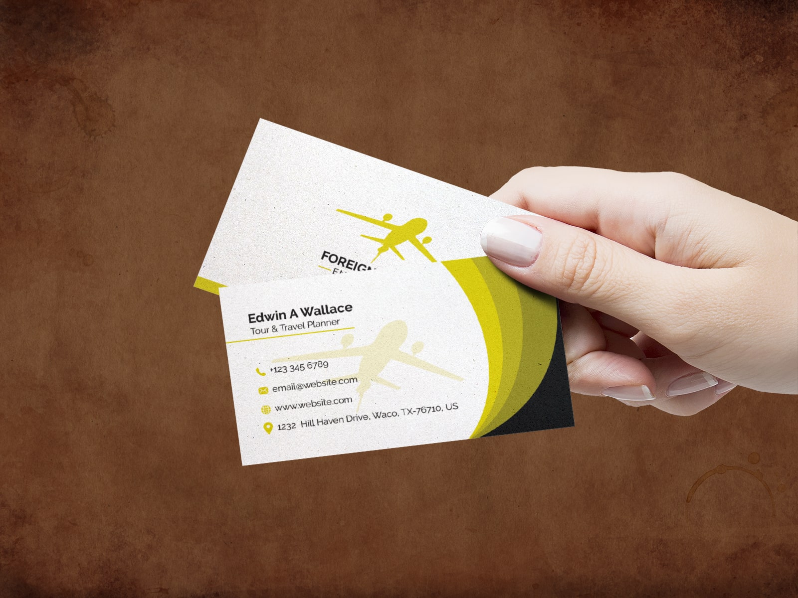 business card for travel agency