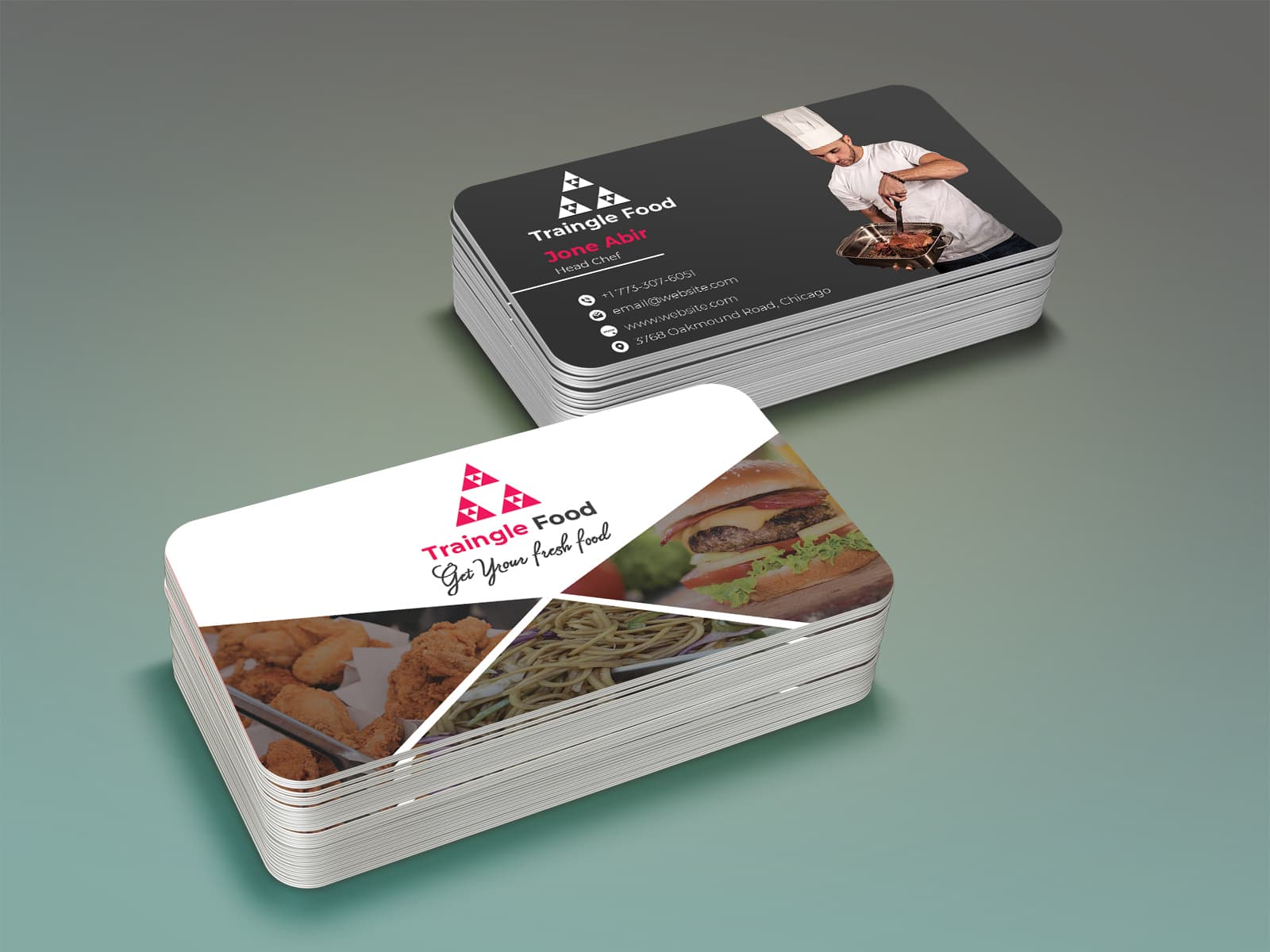 Triangle Food Business Card