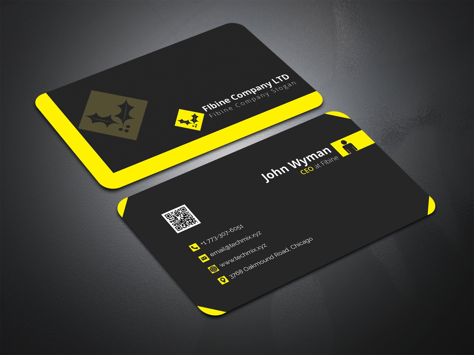Black Color Business Card Design Techmix