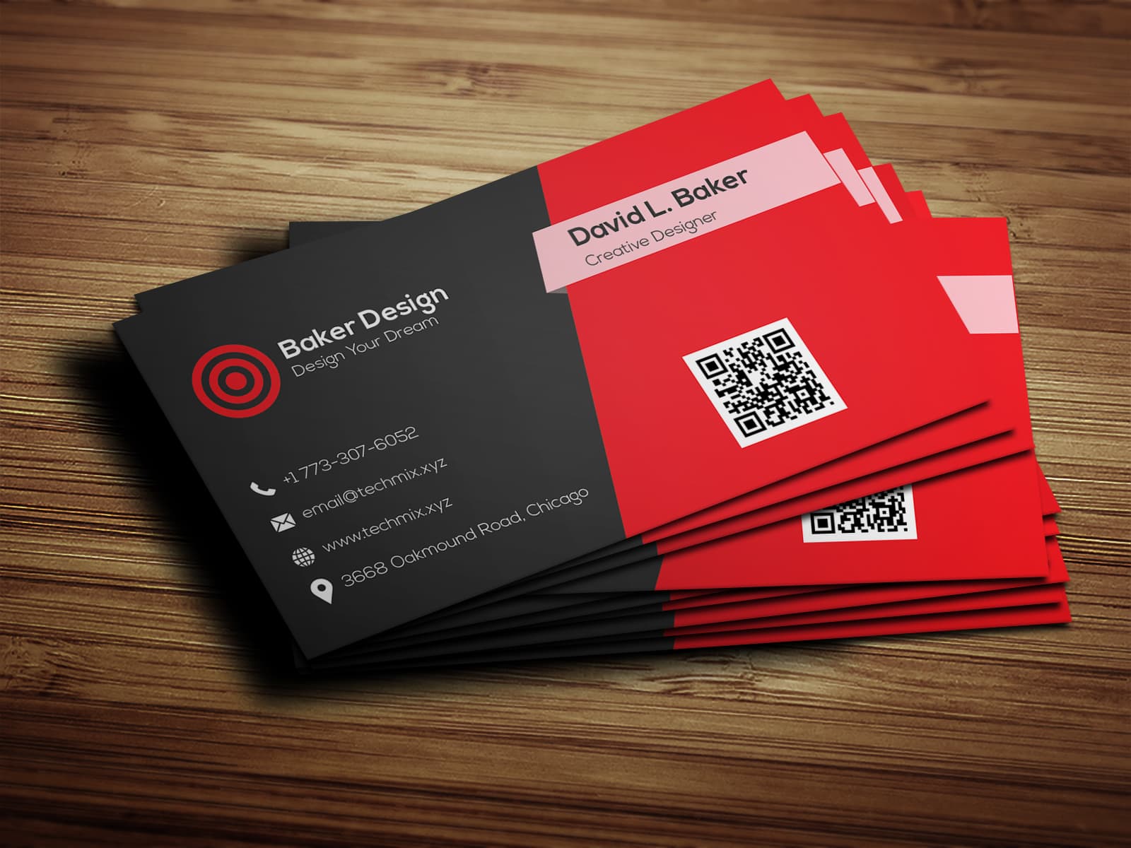 Red Black Business Card Design