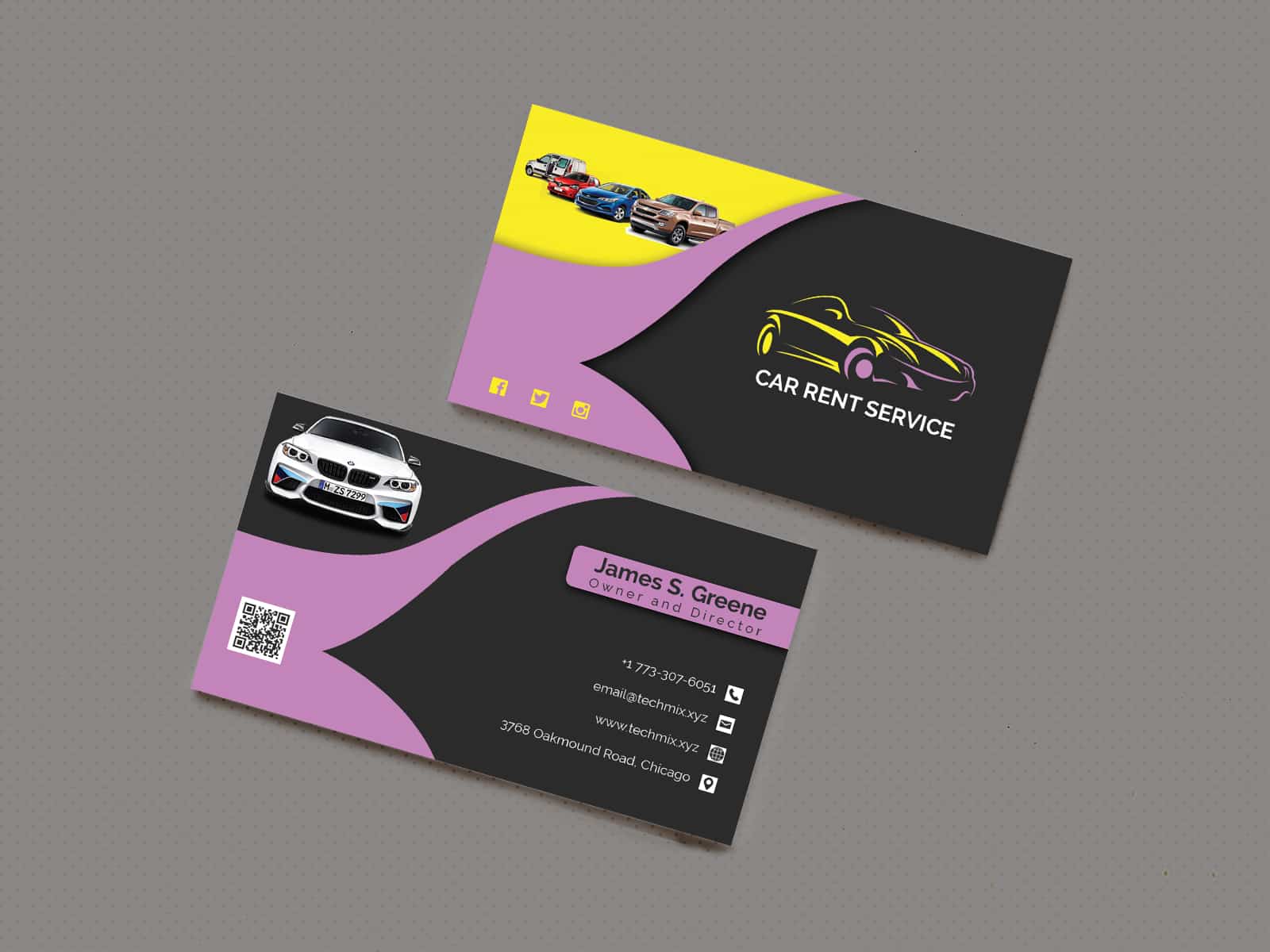 Rent a Car Business Card Design Template TechMix