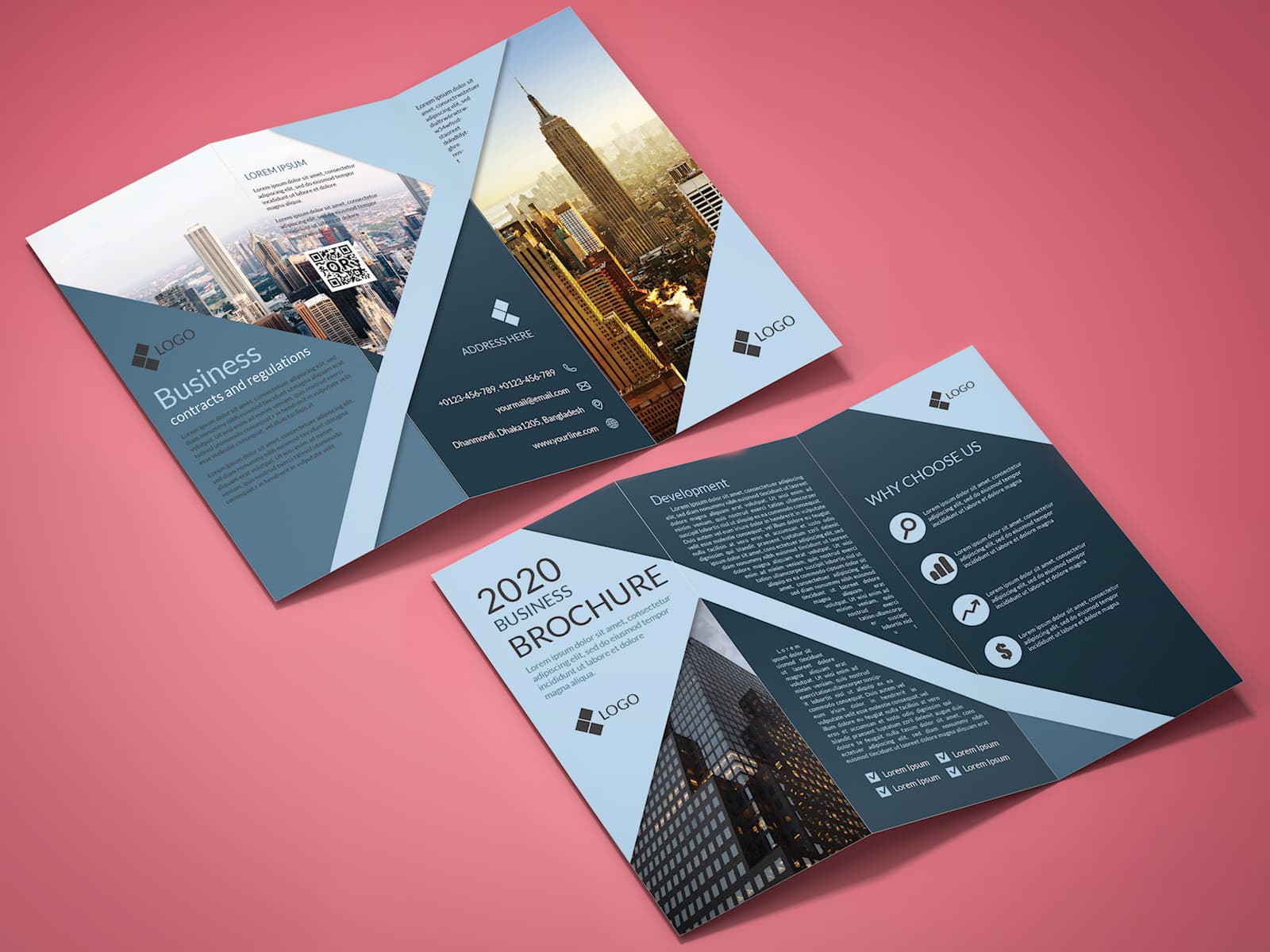 Tri-Fold Corporate Business Brochure Template