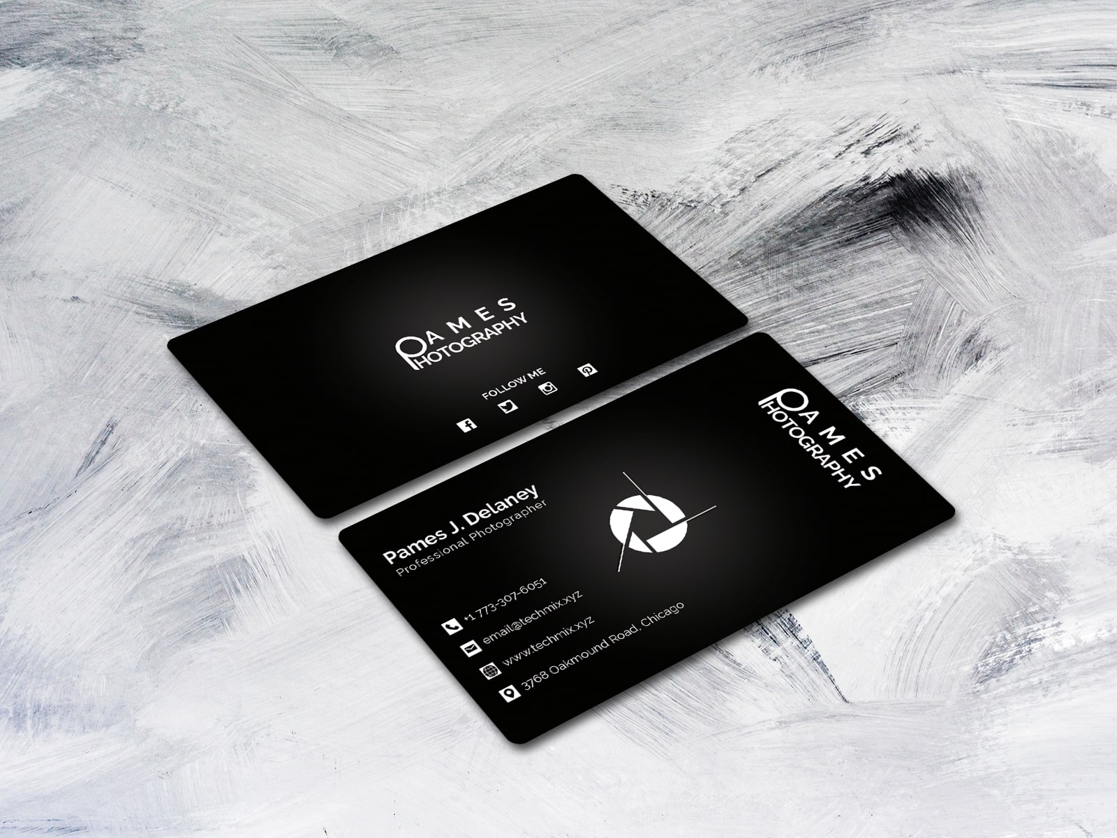 Black Photography Business Card Template